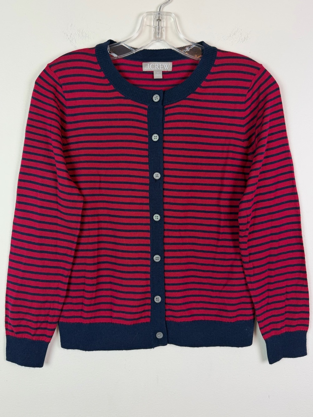J. Crew Carolyn Cardigan in Striped Merino Wool Size S